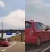 Un coche se incorpora al carril de salida de una autopista de Barcelona a última hora, casi provoca un accidente, pero lo que más enfada es el comentario de la conductora: “Estoy flipando”