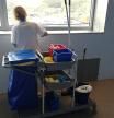 Una de las empleadas para la limpieza del Hospital de Mataró