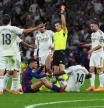 MADRID, SPAIN - OCTOBER 26: Referee Cesar Soto Grado shows a second yellow card to Pedri of FC Barcelona, resulting in a red card, during the LaLiga EA Sports match between Real Madrid CF and FC Barcelona at Estadio Santiago Bernabeu on October 26, 2025 in Madrid, Spain. (Photo by Angel Martinez/Getty Images)