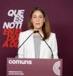 La líder de Comuns en el Parlament, Jéssica Albiach, este jueves en la ejecutiva extraordinaria del partido.
