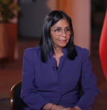 Delcy Rodríguez anticipa que en Venezuela habrá elecciones “libres y justas” pero no dice cuándo