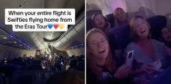 Una aerolínea sorprende a los fans de Taylor Swift en pleno vuelo con una canción viral
