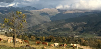 Buscando el Puigmal entre las nubes desde Bolvir de Cerdanya.