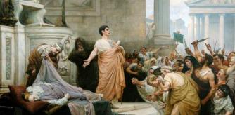 Marco Antonio, en el funeral de César.