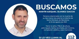 Imagen difundida por los Mossos del padre y presunto asesino de un niño de dos años hallado muerto en un hotel de Barcelona