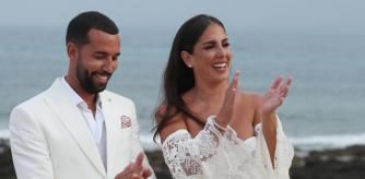 Anabel Pantoja and Omar Sanchez on their wedding in La Graciosa on Friday 01 October 2021