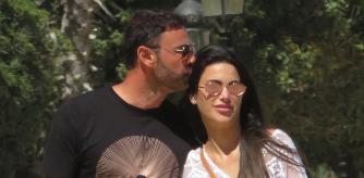 Former miss and model Carla Barber and boyfriend in Marbella, June 28, 2021