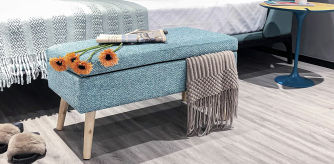 Banco de almacenaje con asiento de lino Anne House