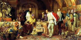 Iván el Terrible admirando sus tesoros.