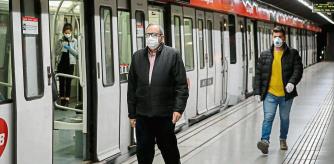 FOTO ALEX GARCIA ESTADO DE ALARMA POR EL CORONAVIRUS EN BARCELONA. EN LA FOTO EL INTERIOR DEL METRO 2020/03/16