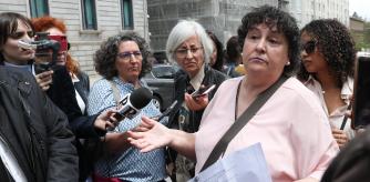 María Salmerón, en una protesta por el rechazo del indulto