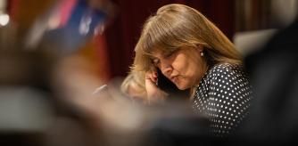 Laura Borràs, el miércoles pasado en el hemiciclo del Parlament