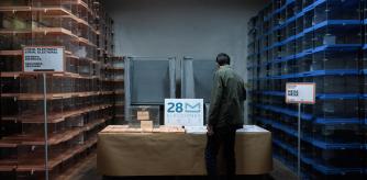 Detalle de las urnas en un almacén electoral en València, esta semana.