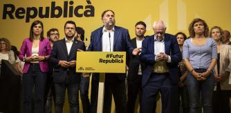 Oriol Junqueras, este domingo durante la valoración de los resultados de ERC