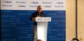 Pere Regull en el mitin de Espai CiU de este viernes en Sant Cugat del Vallès