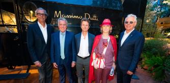 Carlos Godó, consejero delegado de Grupo Godó. A la izquierda, Luis Sans (Santa Eulalia) y Pere Guardiola (Gurpo Godó) y a la derecha Monserrat Pinyol y Esteve Rabat