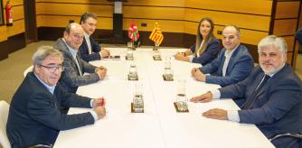 Reunión de dirigentes de PNV y Junts en Sabin Etxea, sede del PNV en Bilbao
