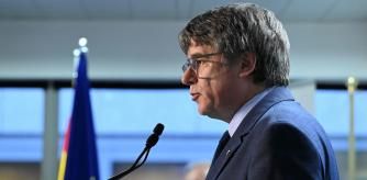 Catalonia's exiled former leader and MEP Carles Puigdemont, founder of the party Junts per Catalunya (