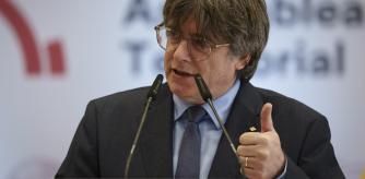 Latour-Bas-Elne (Francia), 02/03/2024. El expresident de la Generalitat Carles Puigdemont, durante un acto político del Consejo por la Republica, este sábado en Latour-Bas-Elne (Francia).- EFE/David Borrat.