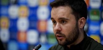 Jonatan Giráldez en la rueda de prensa previa al partido de mañana ante el Chelsea