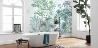 Papel pintado en el baño