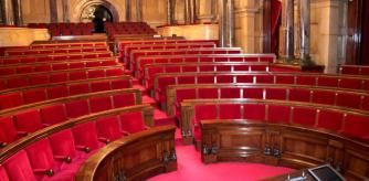 Imagen del hemiciclo del Parlament de Catalunya vacío