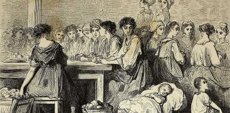 Cigarreras de Sevilla, grabado de Gustave Doré para ‘L’Espagne’, del barón Davillier, 1874.