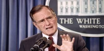 George Bush, en una rueda de prensa durante la campaña de Iraq
