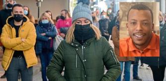 Los vecinos de Cártama (Málaga) se concentraron ayer ante el Ayuntamiento en apoyo a los víctimas. A la derecha, el supuesto agresor