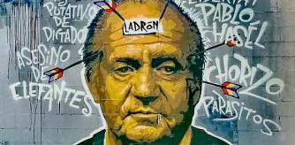 Grafiti Juan Carlos I borrado por el Ayuntamiento de Barcelona