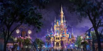 In this artist rendering, Cinderella Castle becomes a Beacon of Magic in Magic Kingdom Park at Walt Disney World Resort in Lake Buena Vista, Fla. As part of “The World’s Most Magical Celebration” honoring Walt Disney World Resort’s 50th anniversary beginning Oct. 1, 2021, the castle and other icons at each Walt Disney World theme park will come to life at night with their own EARidescent glow. (Disney)