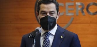 El presidente de la Junta de Andalucía, Juanma Moreno Bonilla, este viernes en el Cercle d'Economia