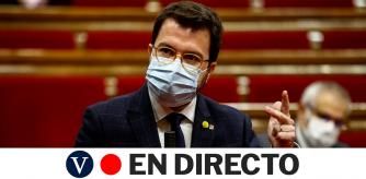 Pere Aragonès no será investido hoy como 132.º presidente de la Generalitat tras recibir ayer una fría y una caliente. Al mediodía la CUP daba su aval, pero por la tarde Junts per Catalunya anunció una abstención que impide la designación del candidato de ERC. De esta manera, los 42 diputados republicanos y anticapitalistas, sin los 32 de JxCat, se quedan lejos ­–más lejos que nunca­ desde 1980– de la mayoría absoluta necesaria en primera votación (68 escaños).

Fuente: EFE