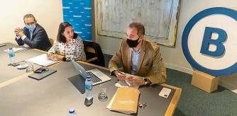 BARCELONA GLOBAL PRESENTA LOS RESULTADOS DE LA 5 DICIÓN DEL INTERNATIONAL TALENT MONITOR. ENRIC ROVIRA, DTOR ADJUNTO Y TERRITORIAL DE CATALUNYA EN BANC DE SABADELL, AURORA CATÀ PRESIDENTA BCN GLOBAL Y MATEU HERNANDEZ CEO