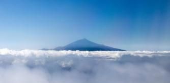 A view from an aircraft shows the Teide volcano in Tenerife, near the Canary Island of La Palma, Spain September 23, 2021. REUTERS/Jon Nazca