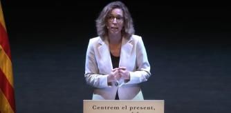 La secretaria general del PDECat, Àngels Chacón, en la conferencia ‘Centremos el presente, repensar el futuro’,