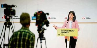 La portavoz de ERC, Marta Vilalta, ayer durante la rueda de prensa tras la ejecutiva de su partido