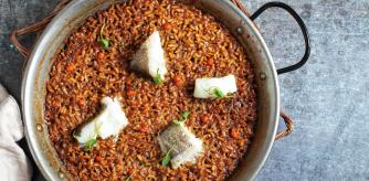 Arroz con bacalao y salmorreta
