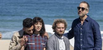 San Sebastián, 19/09/2022. El director Mikel Gurrea (d) y los actores Vicky Luengo (2i), Ilyass El Ouahdani (i) y Pol López (2d), posan este lunes en el 70 Festival de Cine de San Sebastián, donde su película 