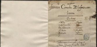 Manuscrito con el comienzo de la obra 'La francesa Laura', recién atribuida a Lope de Vega