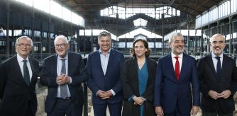 Los participantes en el primer debate de candidatos organizado por Pimec