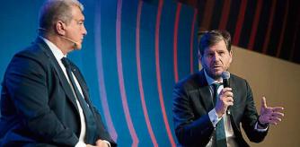 Mateu Alemany en la Rueda de Prensa del presidente del FC Barcelona, Joan Laporta , Barcelona, 9 de Febrero de 2023. Joan Mateu Parra /