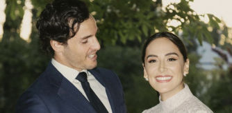 La marquesa ha llevado un traje de Pedro del Hierro, muy apropiado para la ocasión