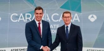 Sánchez y Feijóo antes del cara a cara que organizó Atresmedia