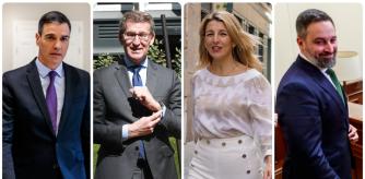 Candidatos Elecciones Generales 23J - Pedro Sánchez (PSOE), Alberto Núñez Feijóo (PP), Yolanda Díaz (SUMAR) y Santiago Abascal (VOX)