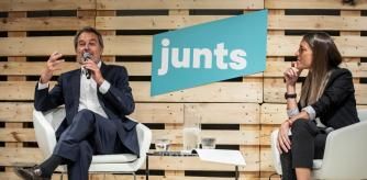 El expresident Artur Mas y Míriam Nogueras este miércoles en un acto en el Hotel Gallery