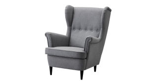 STRANDMON Sillón orejero, Nordvalla gris oscuro