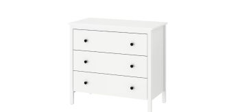KOPPANG, cómoda de 3 cajones, blanco, 90x83 cm