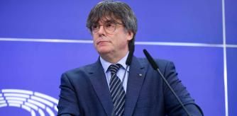 El expresident catalán Carles Puigdemont en una rueda de prensa en el Parlamento Europeo