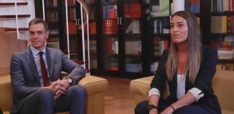 Reunión del presidente en funciones Pedro Sánchez con la portavoz de Junts Míriam Nogueras